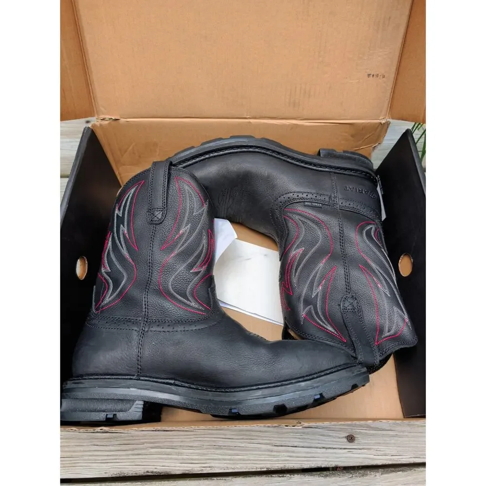 Ariat Men Sierra Work Boots Wide Square Toe 11.5 EE Wide Black Steel Toe Western